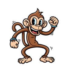 Happy Animal Dancing Joyfully On White Background