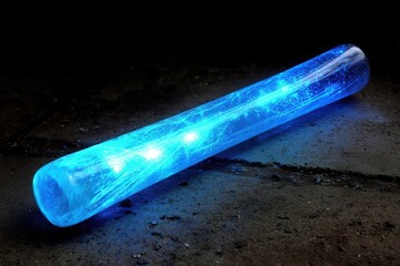 Glowing Blue Light Tube - Futuristic Design