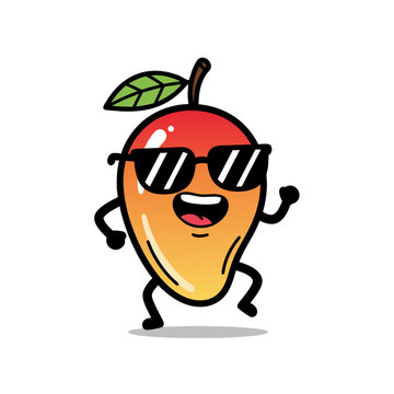 Playful Cartoon Fruit Character Wearing Sunglasses