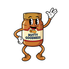 Playful Food Jar Character Waving