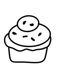 Hand Drawn Doodled Birthday Cupcake