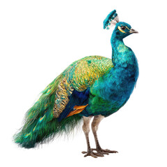 Obraz premium Vibrant peacock in profile