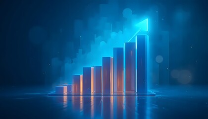 Dynamic Growth Chart, Futuristic Cityscape Background