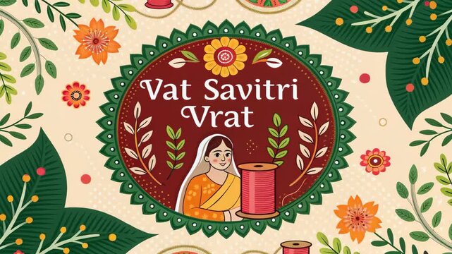 Traditional Vat Savitri Vrat Festival Illustration