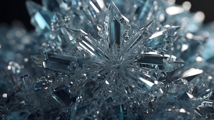 Ice Crystals with Triangle Fractal Frost Texture