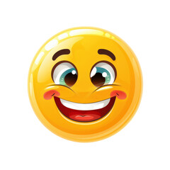 Cheerful Smiley Face Emoji with Bright Eyes and Big Smile