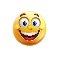 Happy Smiley Emoji with Big Eyes and Wide Grin for Cheerful Vibes