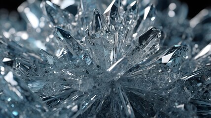 Ice Crystals with Triangle Fractal Frost Texture