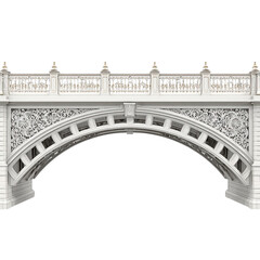 Fototapeta premium Arched Bridge with Fine Architectural Cutouts – Isolated on a Transparent Background