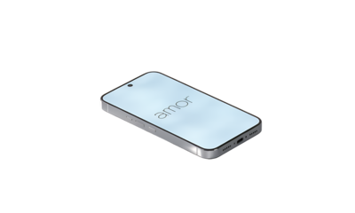 Light Blue Smartphone Displayed in 3D Render.