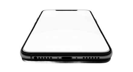 Modern Black Smartphone Mockup with Empty Screen.