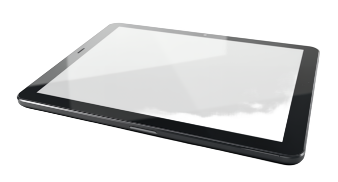 Modern Black Tablet with Blank Screen.