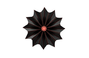 Black geometric radiates with red accents. Minimal, modern design for branding, presentations, or web backgrounds.