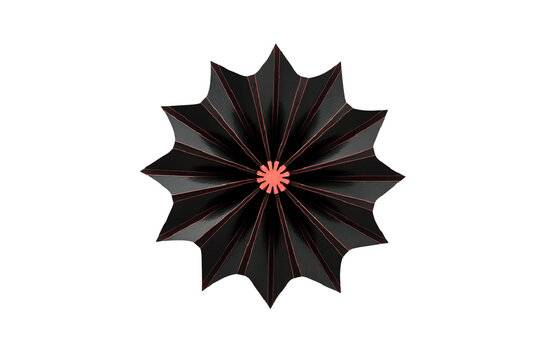 Black geometric radiates with red accents. Minimal, modern design for branding, presentations, or web backgrounds.