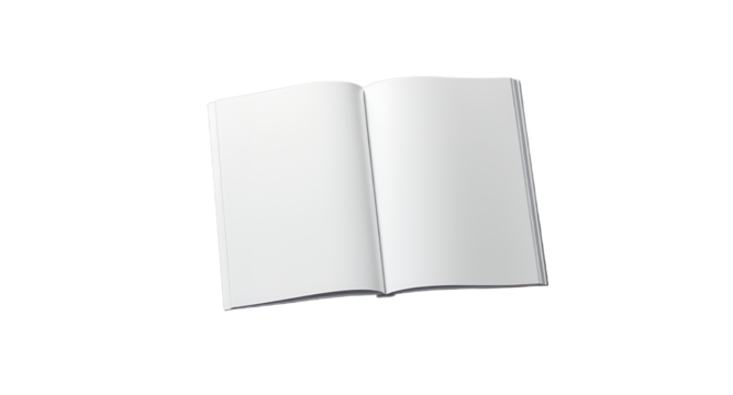 Open Blank Book with Empty Pages 1.