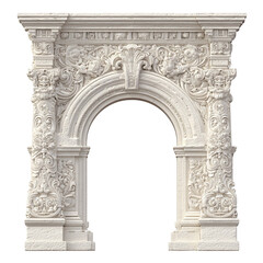 Intricate Classical Arch Design – Kirigami Style Decorative Paper Cut on White Background
