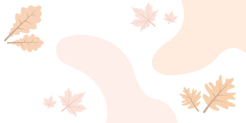 Autumn Leaves Minimalist Banner  Modern Design for Social Media. Vector Background for Branding