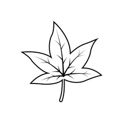 Simple Maple Leaf Outline  Vector Illustration for Branding