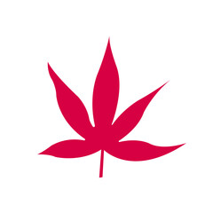 Crimson Maple Leaf Silhouette  Minimalist Vector icon for Branding