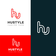 HU, UH, U, H, Letter H, Letter U Lettermark Logo  Modern Green Branding for Business