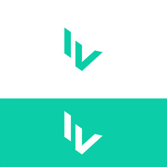 HV, VH, H, V, Letter H, Letter V Lettermark Logo  Modern Green Branding for Business