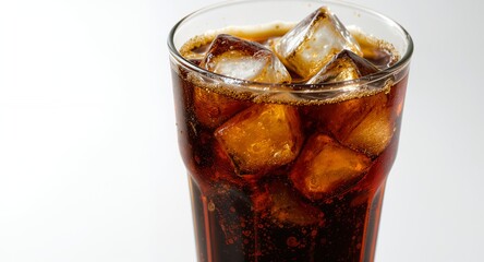 Refreshing Iced Carbonated Drink with Ice Cubes