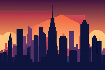 Obraz premium high rise buildings forming iconic city outline .eps