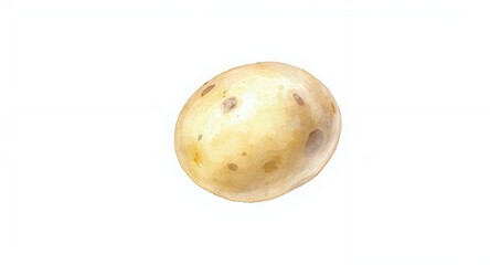 Watercolor Painting of a Single Potato