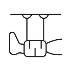Single icon of foot rehabilitation, for physical therapy, recovery, or orthopedic care visuals. Editable stroke vector illustration.