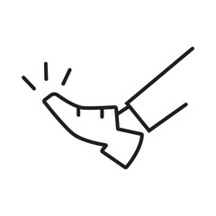 Single icon of a foot sprain, ideal for medical, orthopedic, or recovery visuals. Editable stroke vector illustration.