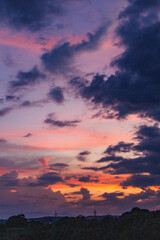 夕焼け空に浮かぶ雲