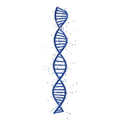 3d structure of neon glowing DNA strands isolated on transparent background. Medical science, genetic biotechnology, chemistry biology, gene cell concept