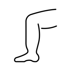 Single icon of a human knee, used for anatomy, injury, or orthopedic topics. Editable stroke vector illustration.