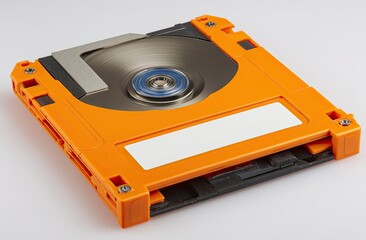Orange data cartridge with rotating disc