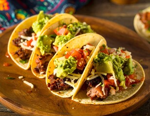 Authentic Mexican Tacos with Vibrant Toppings – High-Resolution Food Photography