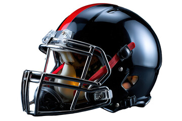 Fototapeta premium black american football helmet isolated on black background.