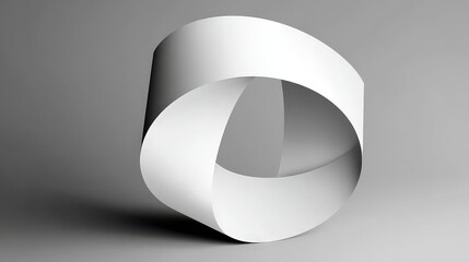 Abstract White M?bius Strip 3D Model