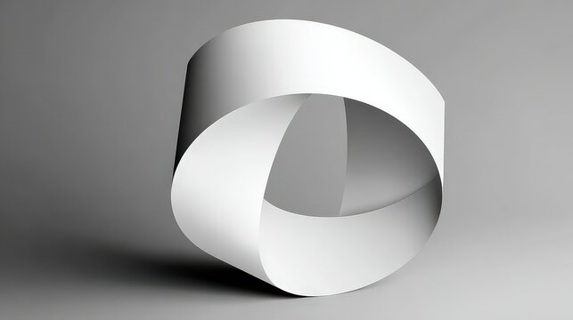 Abstract White M?bius Strip 3D Model