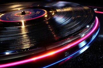 Vibrant Glowing Turntable Art