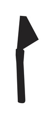 Black silhouette of a small, handheld trowel or putty knife with a long, thin handle.