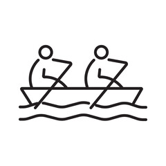 A single icon showing winter swimming in outline style, symbolizing cold water sport activity. Editable stroke vector illustration.