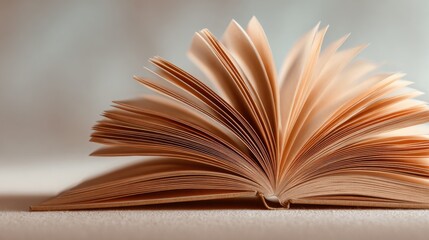Open Book with Fanned Pages – Artistic Still Life Symbolizing Storytelling and Knowledge