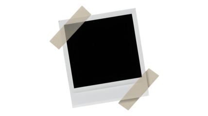 Instant photo frame mockup with tape for showcasing memories and promotions