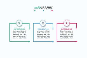 Infographic elements data visualization Abstract elements of graph, diagram with 3 steps, options, parts, or processes Can be used for business process, workflow, advertising, diagram, flowchar