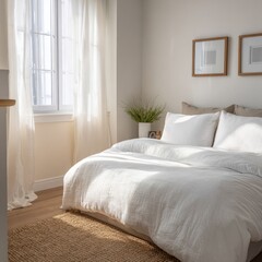 Bright, airy bedroom with natural light