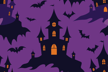 watercolor inspired seamless halloween vector back.eps