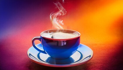national cappuccino day with hot caffeine idea creamy coffee cup with sugar floating above it