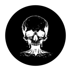 A captivating black and white skull illustration conveying mortality and symbolism with intricate details emphasizing ephemeral nature of life