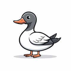 Obraz premium Charming duck cartoon illustration with a friendly gaze and detailed features creates a warm appeal