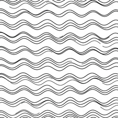 A repeating pattern of hand-drawn, wavy lines creates a textured, abstract design.